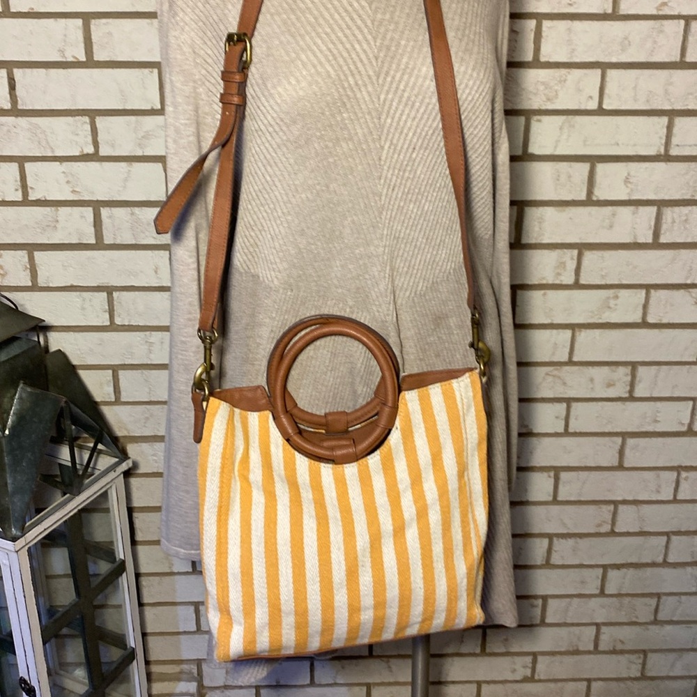 Sonoma / Yellow stripe bag, shoulder strap, ring handles